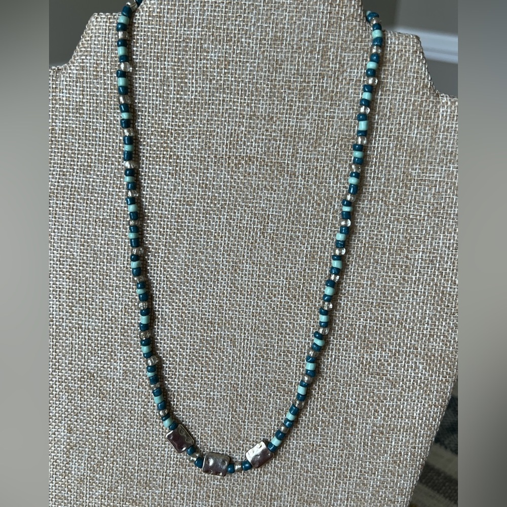 Teal and Silver Necklace